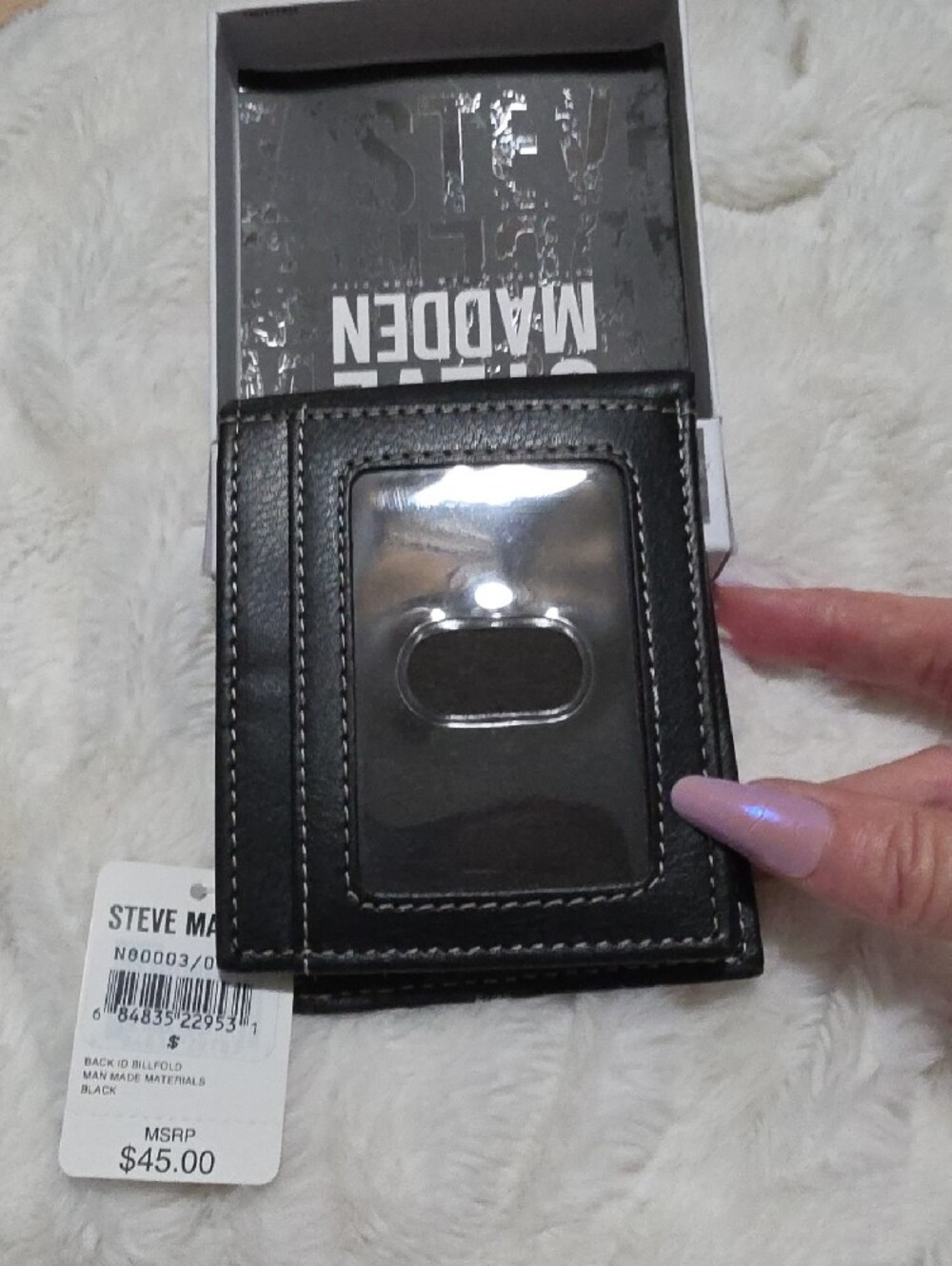 Steve Madden Black Leather Bifold Men's Wallet - Picture 4 of 4